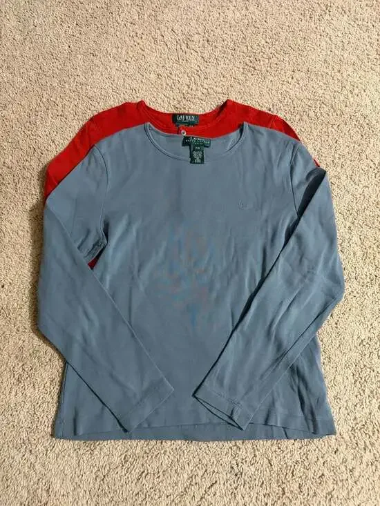 Lot of 4 Lauren Ralph Lauren Petite S Ribbed Henley Long Sleeve Tops - Picture 3 of 6